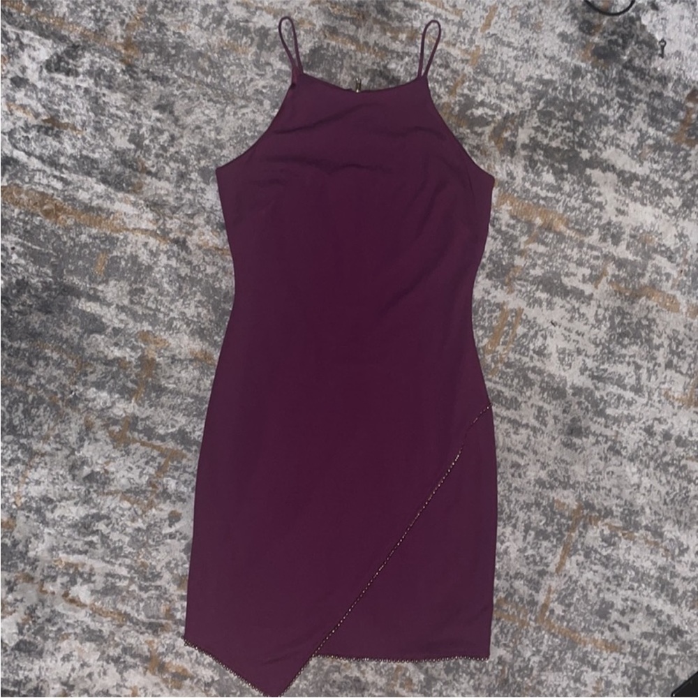 NWT Sheri Bodell Asymmetrical Plum Purple Dress